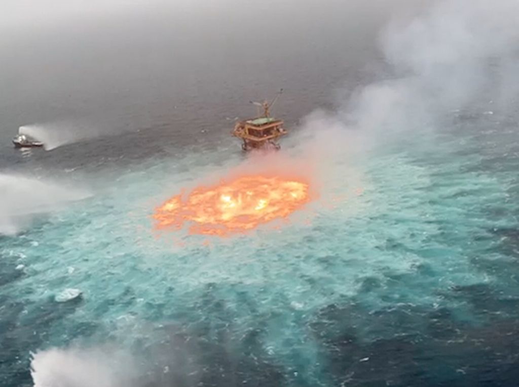 Penampakan Mata Api Muncul di Teluk Meksiko Akibat Kebocoran Gas