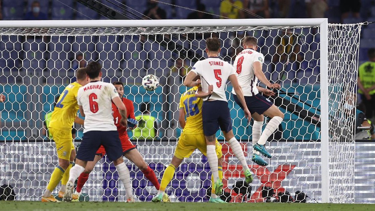 Inggris menang telak 4-0 atas Ukraina untuk menjejak semifinal Euro 2020. (Foto: Getty Images/Lars Baron)
