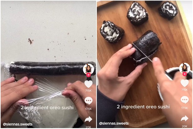 Foto: TikTok/Sienna Sweets oreo sushi