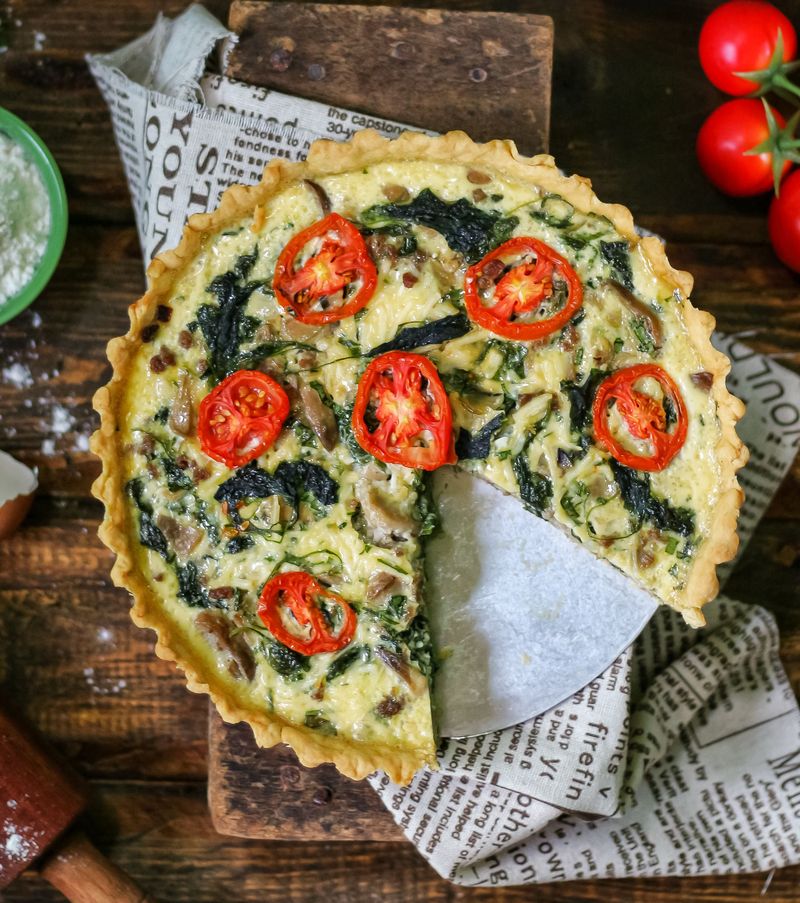 Resep Quiche Bayam dan Jamur