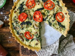 Resep Pembaca : Quiche Bayam dan Jamur yang Gurih Padat Nutrisi