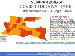 Ini 20 Kabupaten/Kota di Jatim yang Jadi Zona Merah COVID-19