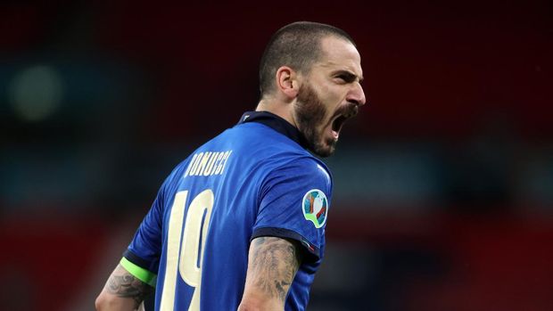 LONDON, ENGLAND - JUNE 26: Leonardo Bonucci of Italy reacts during the UEFA Euro 2020 Championship Round of 16 match between Italy and Austria at Wembley Stadium at Wembley Stadium on June 26, 2021 in London, England. (Photo by Carl Recine - Pool/Getty Images)