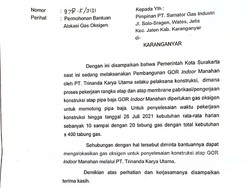 Pemkot Solo Minta 400 Tabung Oksigen untuk Proyek GOR Manahan