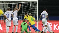 Skor 1-0 bertahan hingga laga usai, Neymar dkk maju ke final Copa America 2021. AP Photo/Silvia Izquierdo