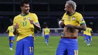Di final, Brasil tinggal menunggu pemenang Argentina vs Kolombia, yang akan bertanding pada Rabu (7/7) pagi WIB. Adapun final akan digelar Estadio Maracana, Minggu (11/7) pagi WIB. AP Photo/Silvia Izquierdo