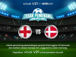 Tebak Pemenang Inggris Vs Denmark, Hadiah vivo V21 Menanti