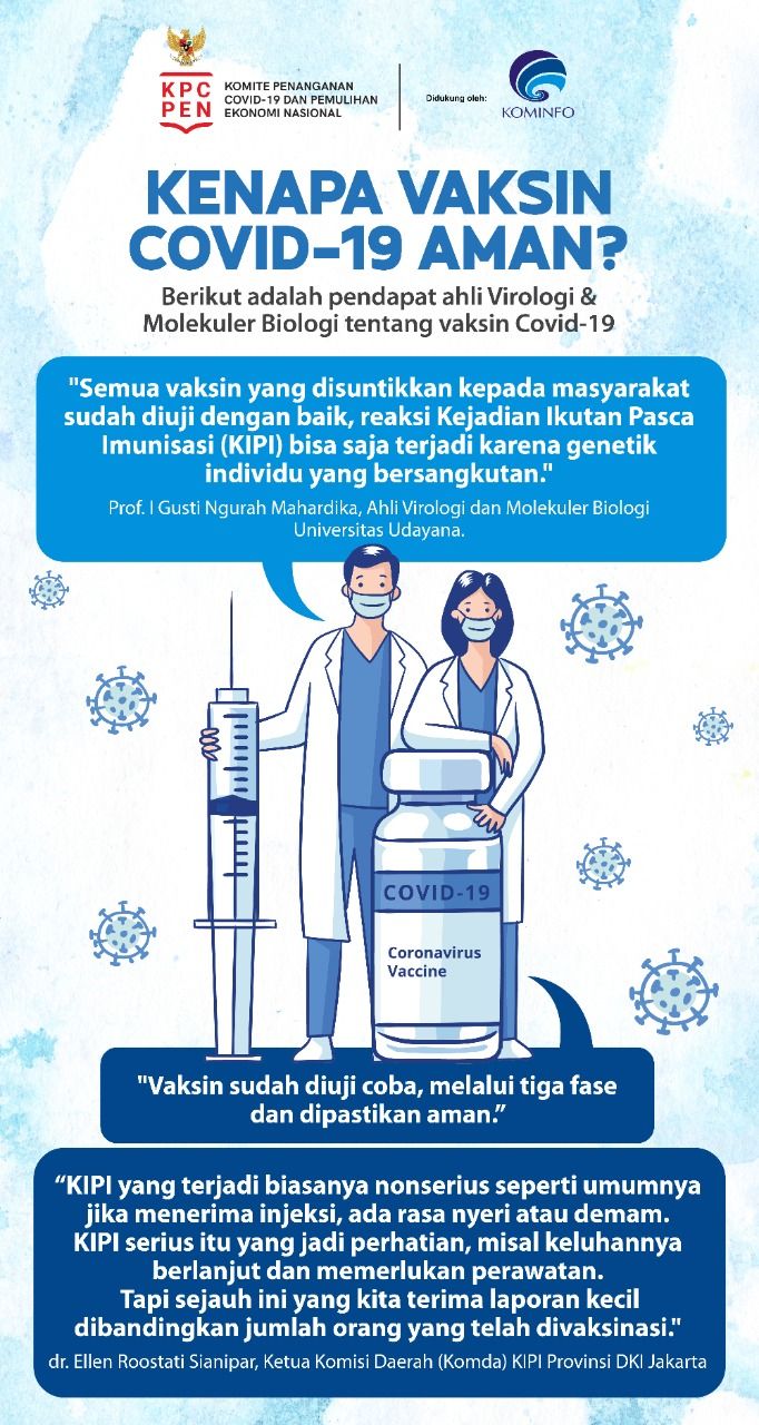 Ahli Virologi Molekuler Biologi Pastikan Semua Vaksin Aman
