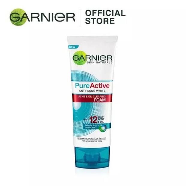 Garnier Pure Active & Oil Cleansing Foam (sumber : shopee.co.id/asianmartcosmetics)