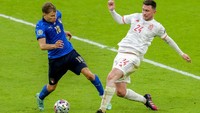 Dalam pertandingan ini tim Matador lebih dominan sepanjang 90 menit. Pertandingan Italia melawan Spanyol digelar di Wembley, Rabu (7/7/2021) dini hari WIB. Andy Rain/Pool via AP.
