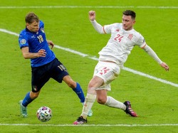 Dalam pertandingan ini tim Matador lebih dominan sepanjang 90 menit. Pertandingan Italia melawan Spanyol digelar di Wembley, Rabu (7/7/2021) dini hari WIB. Andy Rain/Pool via AP.
