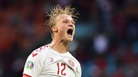 Timnas Denmark menjadi sorotan pada ajang Piala Eropa 2020, tak banyak dijagokan untuk menjadi juara namun tim berjuluk Danish Dynamite ini mampu melaju hingga semifinal. Olaf Kraak - Pool/Getty Images.