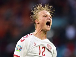 Timnas Denmark menjadi sorotan pada ajang Piala Eropa 2020, tak banyak dijagokan untuk menjadi juara namun tim berjuluk Danish Dynamite ini mampu melaju hingga semifinal. Olaf Kraak - Pool/Getty Images.