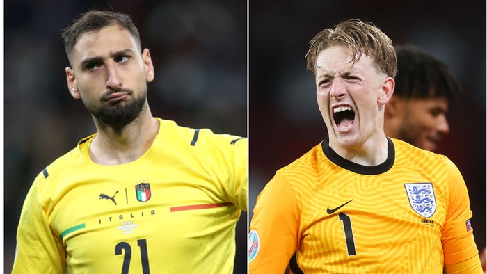 Donnarumma dan Pickford, dua kiper jempolan di Euro 2020. (Foto: Olahan/Getty Images) Donnarumma dan Pickford, dua kiper jempolan di Euro 2020. (Foto: Olahan/Getty Images)