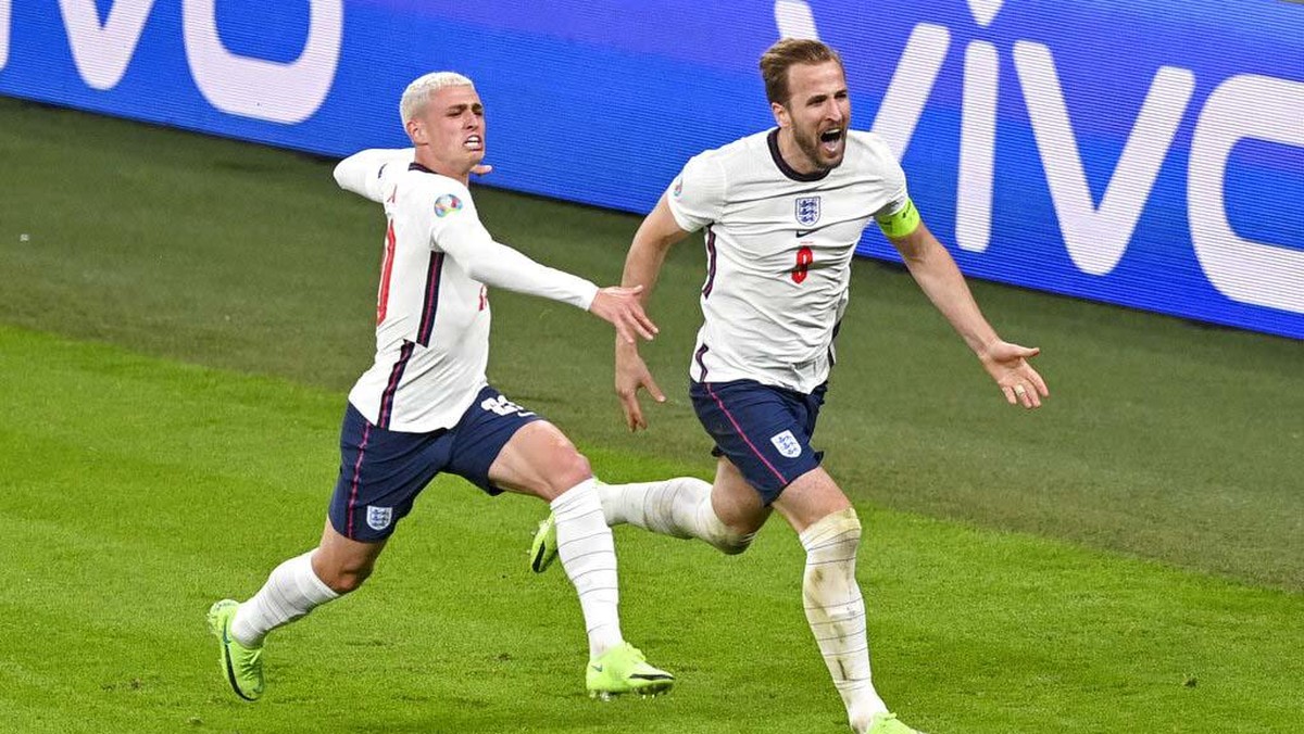 Inggris saat mengalahkan Denmark di semifinal. Foto: AP/Justin Tallis