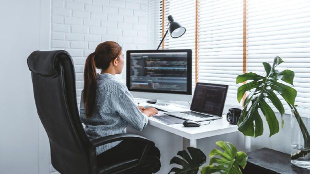 Developing programmer Development Website design and coding technologies working at home