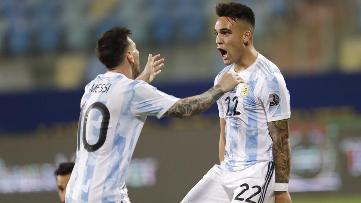 Brasil tak cuma mewaspadai dua penyerang Argentina, Lionel Messi dan Lautaro Martinez, di final Copa America 2021 (Foto: AP/Andre Penner)