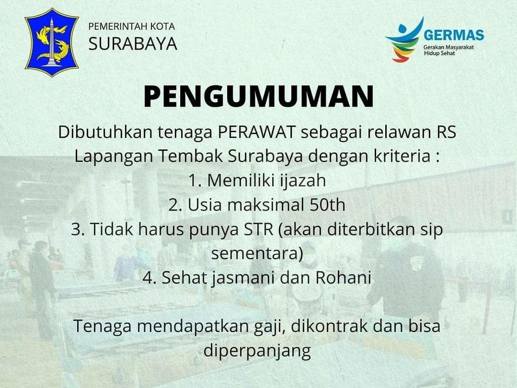 RSLT Surabaya Buka Lowongan 200 Dokter dan Perawat