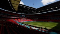 Stadion Wembley yang ikonik ini mampu menampung hingga 90.000 suporter. Catherine Ivill/Getty Images.