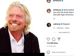 Respek! Jeff Bezos Selamati Richard Branson Walau Disalip ke Antariksa