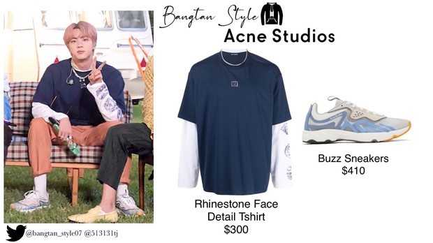 Outfit Jin dalam comeback spesial BTS (foto: twitter.com/bangtan_style07)