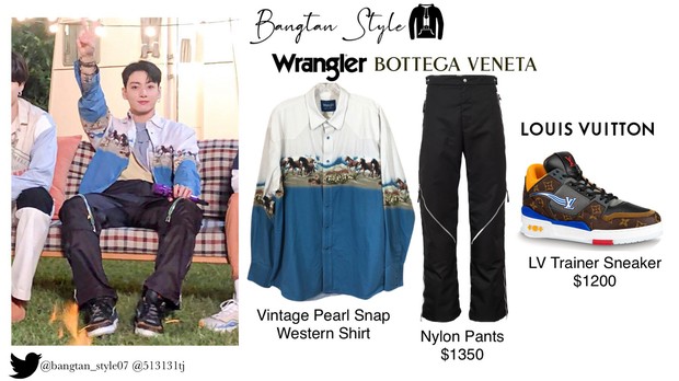 Outfit Jungkook dalam comeback spesial BTS (foto: twitter.com/bangtan_style07)