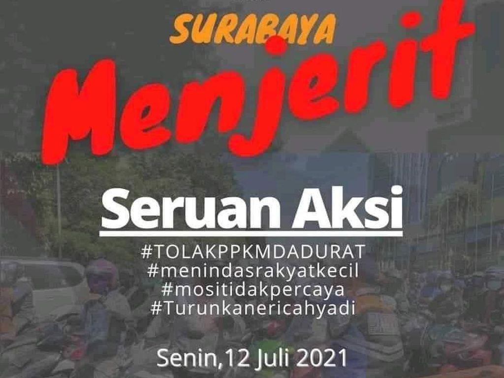 Seruan Aksi Tolak PPKM Darurat Batal, Diganti Audiensi di Pemkot Surabaya