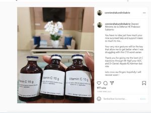 Terpapar COVID-19, Connie Bakrie Kaget Dapat Kiriman Vitamin dari Prabowo