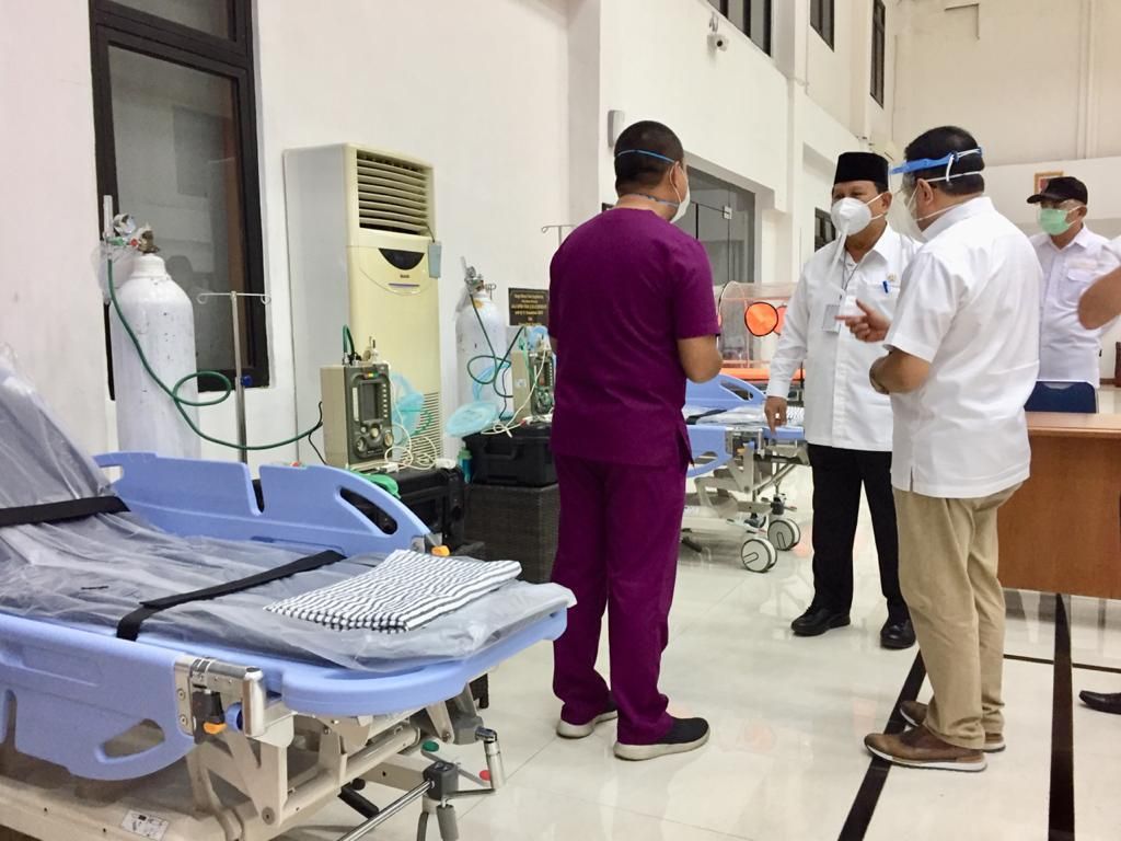 Prabowo Cek Pusdiklat Jemenhan & Pusbahasa untuk Jadi RS Darurat Corona Prabowo Cek Pusdiklat Jemenhan & Pusbahasa untuk Jadi RS Darurat Corona
