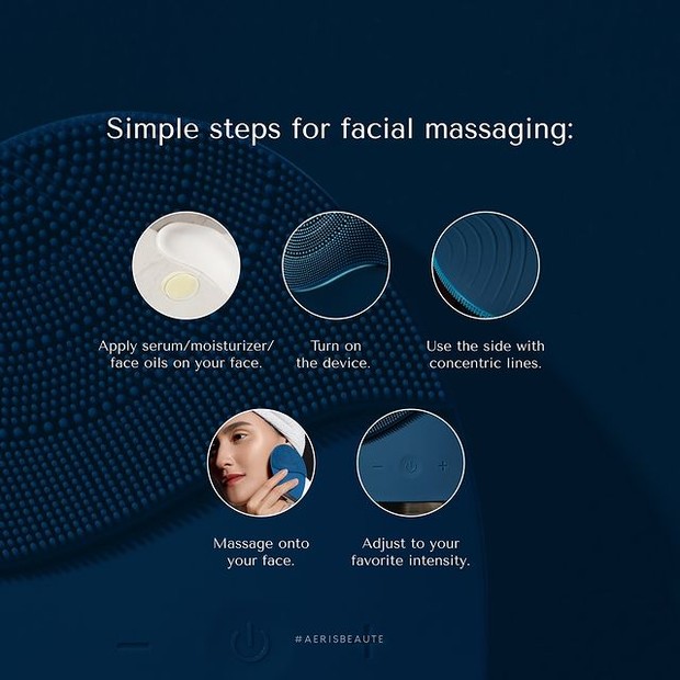 Pemakaian Smart Sonic Facial Cleanser untuk Memijat