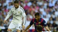 Posisi Ramos sebagai pemain bertahan dan Neymar yang merupakan pemain depan kian menambah frekuensi duel mereka di lapangan. (Foto: AFP/JAVIER SORIANO)