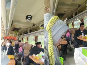 Viral Video Pernikahan di Dalam Bus, Biar Nggak Dibubarin?