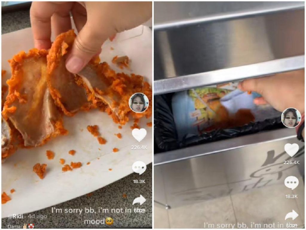 Buang Kulit Fried Chicken, TikToker Ini Bikin Netizen Geram