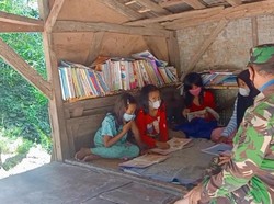 TNI di Cianjur Bangun Saung Belajar, Cegah Anak Kecanduan Gawai