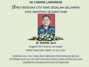 Lagi, Dokter di Lamongan Meninggal Terpapar COVID-19 Lagi, Dokter di Lamongan Meninggal Terpapar COVID-19