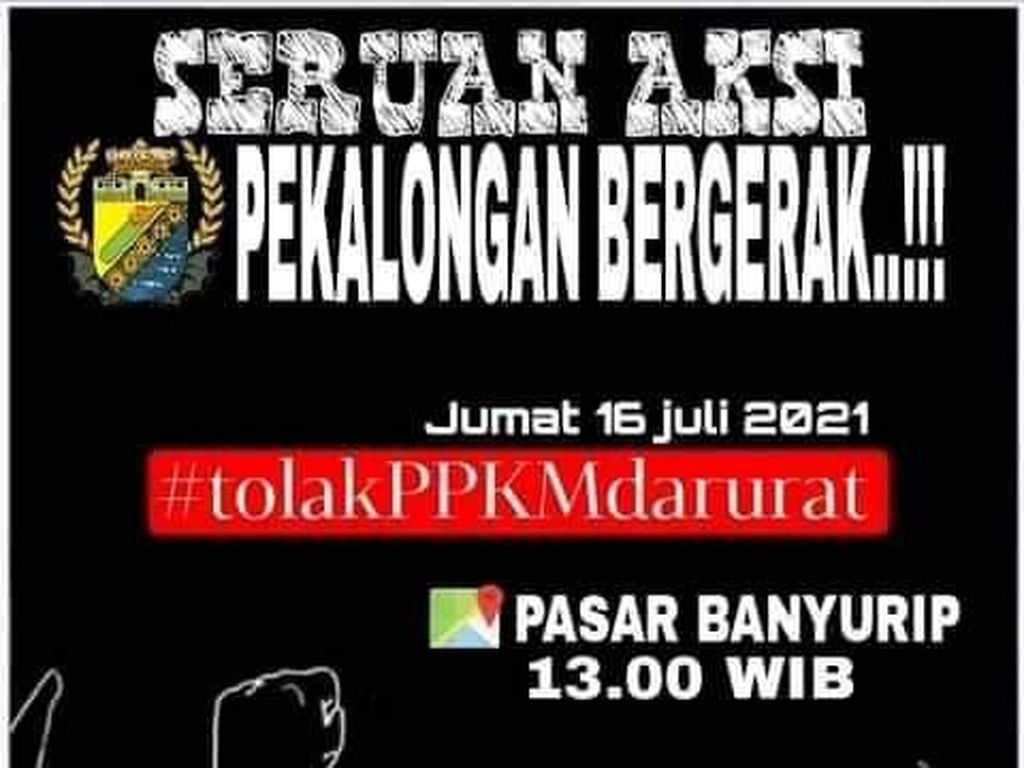 Heboh Ajakan Tolak PPKM Darurat di Pekalongan, Ini Kata Polisi Heboh Ajakan Tolak PPKM Darurat di Pekalongan, Ini Kata Polisi