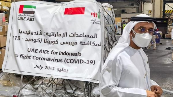 Perangi COVID-19, UEA Kirim 54 Ton Bantuan Kesehatan ke Indonesia