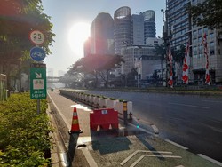 PPKM Darurat, Jalan Sudirman Jakarta Lengang-Sepi Pesepeda Pagi Ini