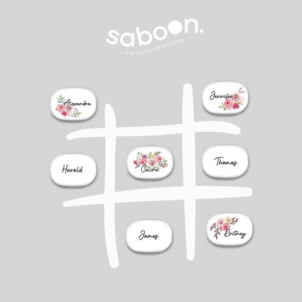 Contoh custom sabun untuk bridesmaid / sumber : instagram.com/saboon.official