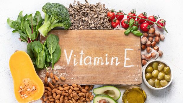 Foods rich in vitamin E. Healthy diet eating concept