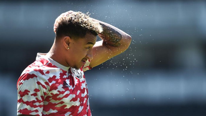 DERBY, ENGLAND - JULY 18: Jesse Lingard of Manchester United looks on before the pre-season friendly match between Derby County and Manchester United at Pride Park on July 18, 2021 in Derby, England. (Photo by Nathan Stirk/Getty Images)
