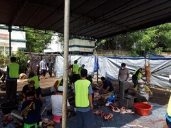 Melihat Pemotongan Hewan Kurban dengan Prokes di Masjid As Sunnah Tangsel