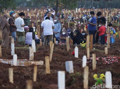 Saat Warga Bekasi Ramai-ramai Ziarah ke Pemakaman COVID-19