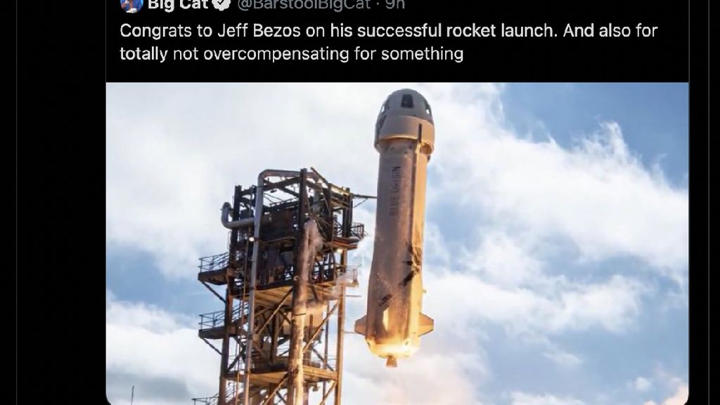 Roket Jeff Bezos Ditertawakan Mirip Kemaluan