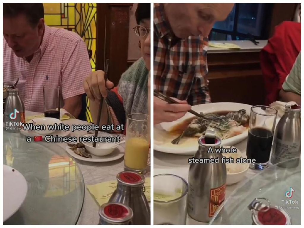 Tak Tahu Cara Makan di Restoran China, Bule Ini Lahap Seekor Ikan Kukus