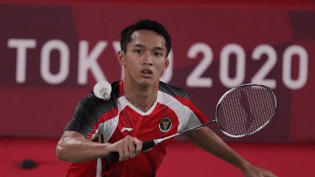 Jonathan Christie Indonesia's Jonathan Christie plays against Aram Mahmoud of the Refugee Olympic Team during their men's singles badminton match at the 2020 Summer Olympics, Saturday, July 24, 2021, in Tokyo, Japan. (AP Photo/Dita Alangkara)