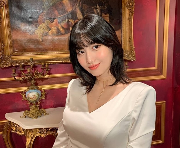 Rambut sebagu dengan see through bangs/Foto: Instagram.com/twicetagram model rambut wanita