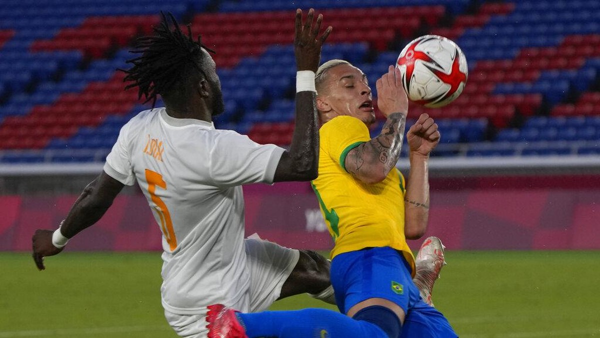 Brasil vs Gading tuntas 0-0 di cabor sepakbola Olimpiade Tokyo 2020 (AP/Kiichiro Sato)