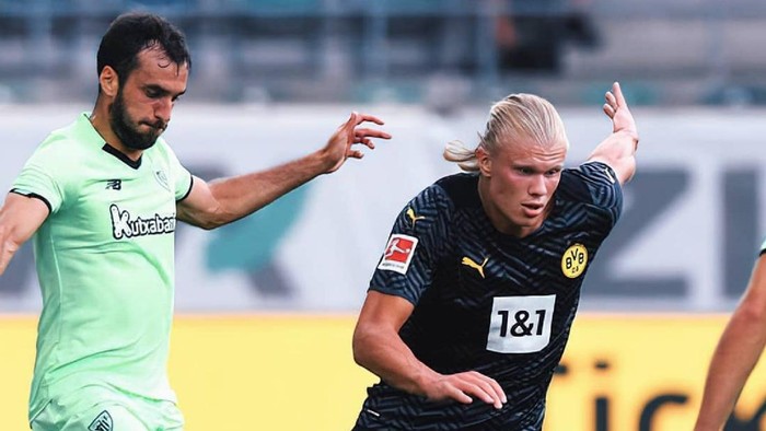 Erling Haaland saat berhadapan dengan Athletic Bilbao