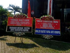 Karangan Bunga untuk Dukung KPK